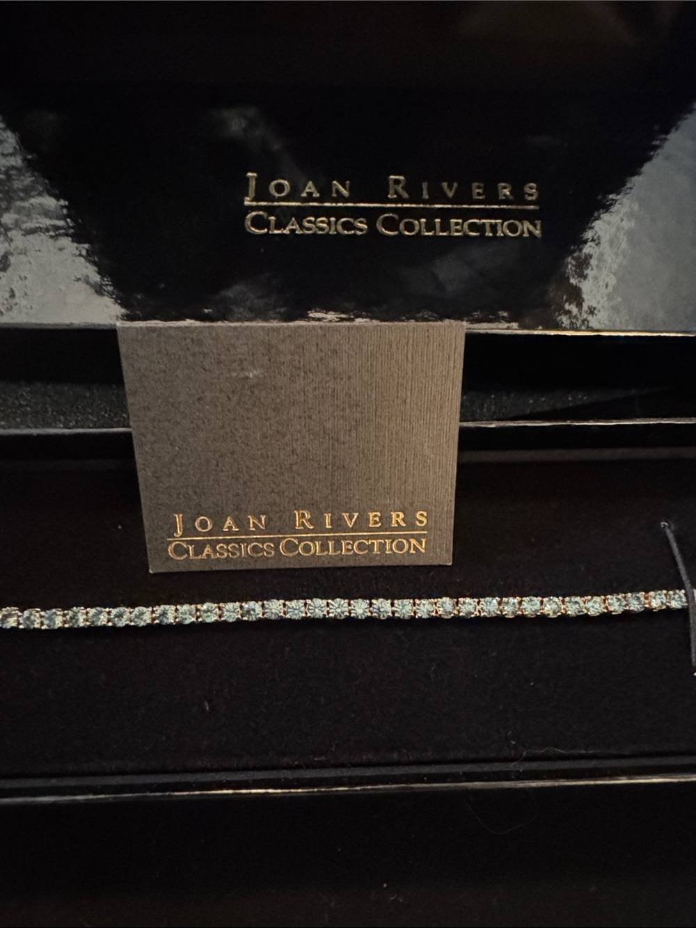 Joan Rivers Pale Blue Crystal Line tennis Bracelet NWT